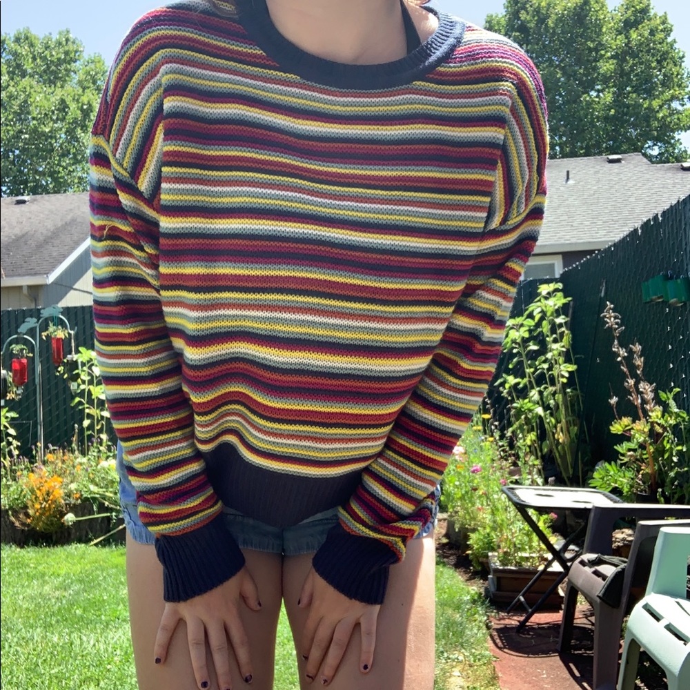 Rainbow Strip Sweater